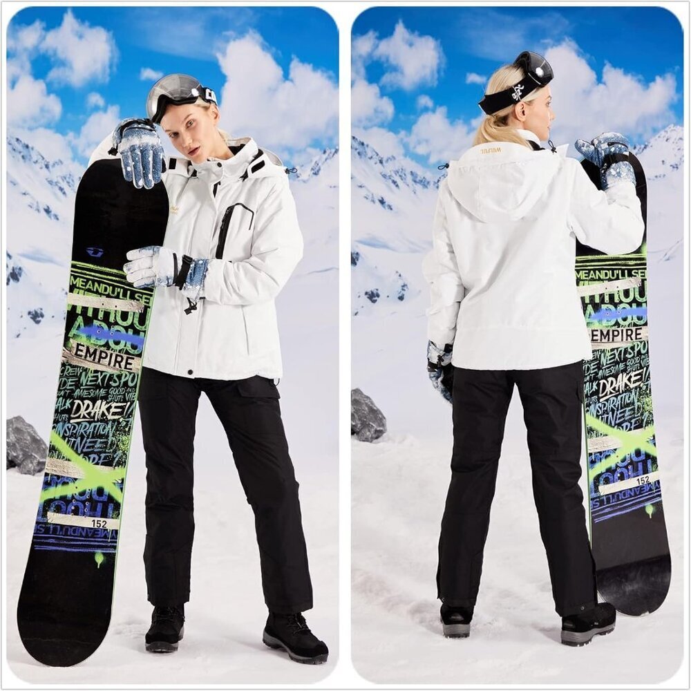 Women’s Waterproof Snow Ski Jacket Mountain Windproof Winter Coat with Detachabl - Picture 9 of 9